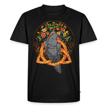 Forest Animals Bird Raven Crow Nature Crow Dark - Men's Premium Organic T-Shirt - black - Front - Nico (187cm)