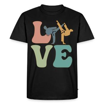 LOVE Taekwondo Karate Martial Arts - Men's Premium Organic T-Shirt - black - Front - Nico (187cm)
