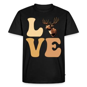 LOVE Taxidermist Taxidermy Deer Hunting - Men's Premium Organic T-Shirt - black - Front - Nico (187cm)