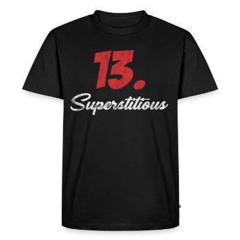 13. Superstitious? Merry superstition, misfortune, - Men's Premium Organic T-Shirt - black - Front - Nico (187cm)