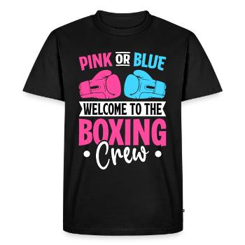 Pink or Blue welcome to the boxing crew - Men's Premium Organic T-Shirt - black - Front - Nico (187cm)