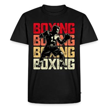 Boxe - T-shirt Premium bio Homme - noir - Devant - Nico (187cm)