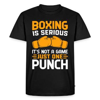 Boxing is serious it's not a Game just one punch - Men's Premium Organic T-Shirt - black - Front - Nico (187cm)