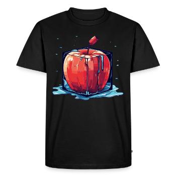 Würfel Apfel Cube Apple - Men's Premium Organic T-Shirt - black - Front - Nico (187cm)