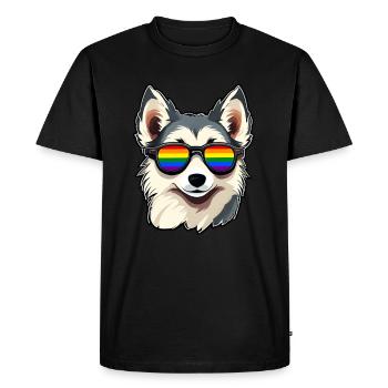 LGBTQ Husky - Männer Premium Bio T-Shirt - Schwarz - Vorne - Nico (187cm)