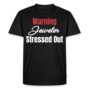 Avertissement Bijoutier Diamants Stressés - T-shirt Premium bio Homme - noir - Devant - Nico (187cm)