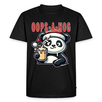 Oups a Nog, adorable panda au lait de poule renversé - T-shirt Premium bio Homme - noir - Devant - Nico (187cm)