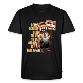 Promoted to Grandpa, Red Panda Sage Advice - Men's Premium Organic T-Shirt - black - Front - Nico (187cm)