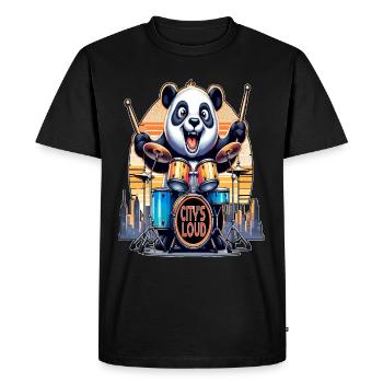 Citys Loud, Urban Beat Panda Batteur - T-shirt Premium bio Homme - noir - Devant - Nico (187cm)