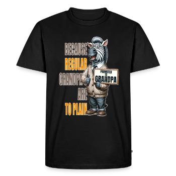 Promotion de grand-père zèbre, pas votre grand-père habituel - T-shirt Premium bio Homme - noir - Devant - Nico (187cm)