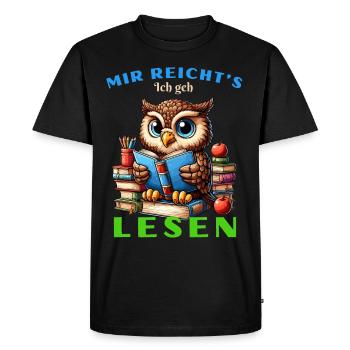 J’en ai assez Hibou Hibou Hibou Aigle Hibou Livre Livres Lecture Plaisir - T-shirt Premium bio Homme - noir - Devant - Nico (187cm)