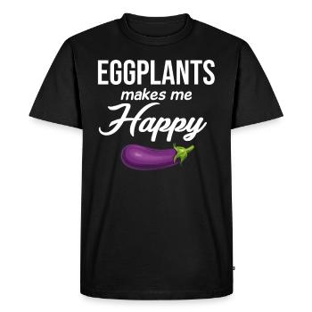 L’aubergine Aub me rend heureux amant - T-shirt Premium bio Homme - noir - Devant - Nico (187cm)