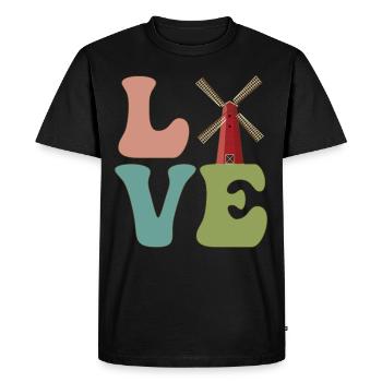 LOVE Wind Power Plant Wind Power - Men's Premium Organic T-Shirt - black - Front - Nico (187cm)