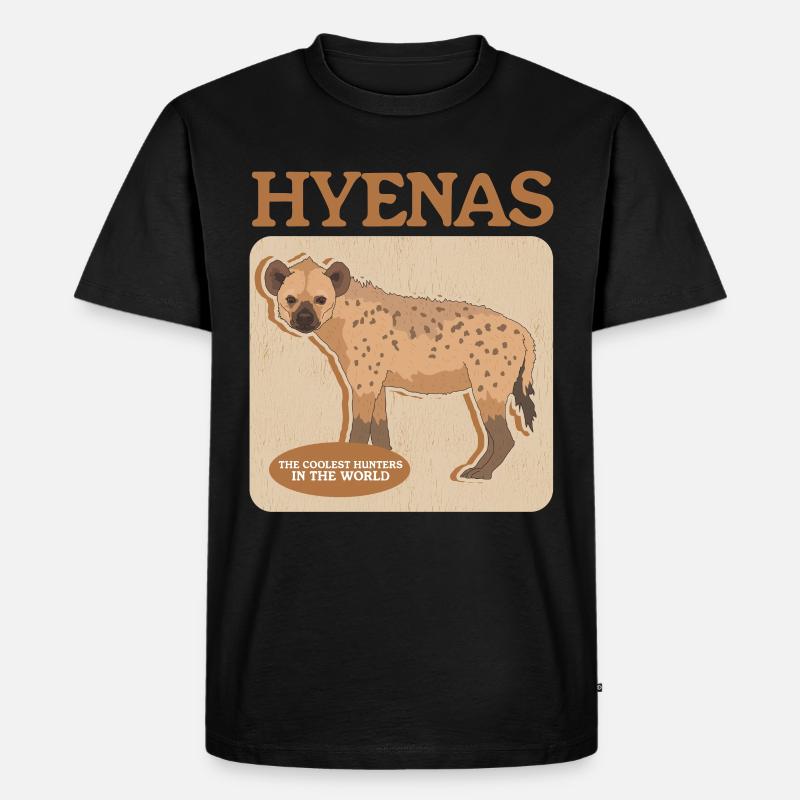 Hyäne Hyänen Tüpfelhyäne Geschenk - Männer Premium Bio T-Shirt - Schwarz