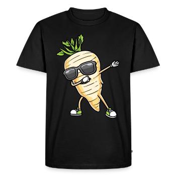 Dancing parsnips with sunglasses Parsnips - Men's Premium Organic T-Shirt - black - Front - Nico (187cm)