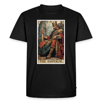 Carte de tarot L’Empereur Le Souverain - T-shirt Premium bio Homme - noir - Devant - Nico (187cm)