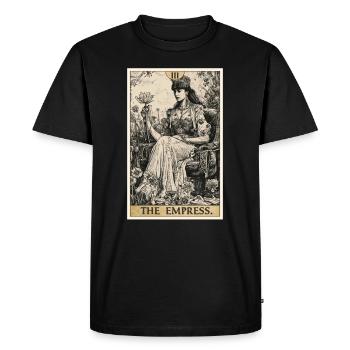 Carte de Tarot L’Impératrice Le Souverain - T-shirt Premium bio Homme - noir - Devant - Nico (187cm)