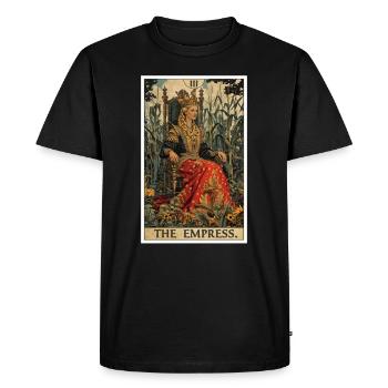 Carte de Tarot L’Impératrice Le Souverain - T-shirt Premium bio Homme - noir - Devant - Nico (187cm)