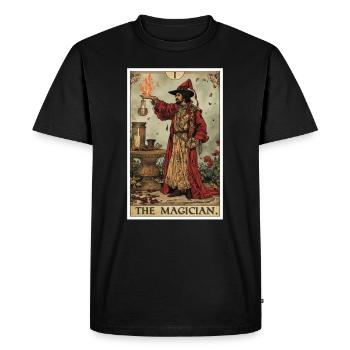 Tarot Card The Magician The Magician - Men's Premium Organic T-Shirt - black - Front - Nico (187cm)