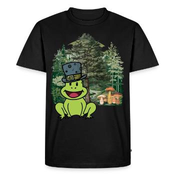 Habitant de la forêt, crapaud, chapeau, grenouille, animaux de la forêt, enfant - T-shirt Premium bio Homme - noir - Devant - Nico (187cm)
