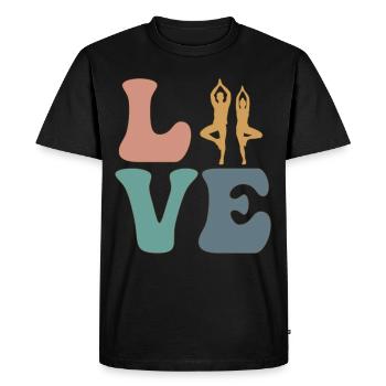 AMOUR Yoga Yogi - T-shirt Premium bio Homme - noir - Devant - Nico (187cm)