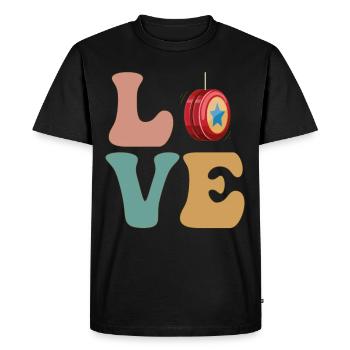 LOVE Yoyo - Men's Premium Organic T-Shirt - black - Front - Nico (187cm)