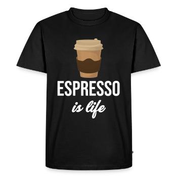 Espresso Is Life Espresso Barista Caffeine White - Men's Premium Organic T-Shirt - black - Front - Nico (187cm)