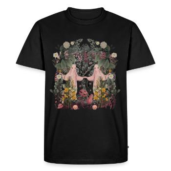 Occult Spiritual Dance Nature Spirits Flora Botany - Men's Premium Organic T-Shirt - black - Front - Nico (187cm)