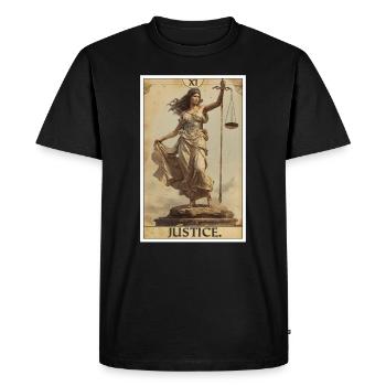 Cartes de tarot Carte de tarot Justice Justice - T-shirt Premium bio Homme - noir - Devant - Nico (187cm)