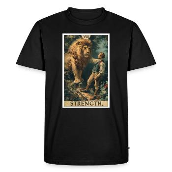 Tarot Cards Tarot Card Strength Power - Men's Premium Organic T-Shirt - black - Front - Nico (187cm)