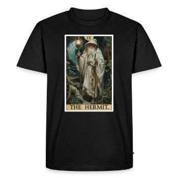 Carte de Tarot Carte de Tarot L’Ermite L’Ermite - T-shirt Premium bio Homme - noir - Devant - Nico (187cm)