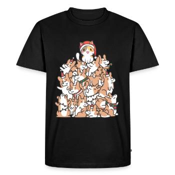 Cat Dogs Christmas Christmas Pets Kids - Men's Premium Organic T-Shirt - black - Front - Nico (187cm)