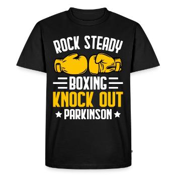 Rock Steady Boxing Knock Out Parkinson - T-shirt Premium bio Homme - noir - Devant - Nico (187cm)