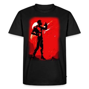 Boxe - T-shirt Premium bio Homme - noir - Devant - Nico (187cm)