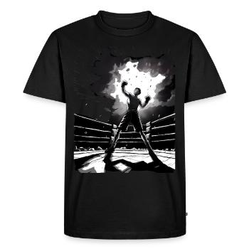 Boxe - T-shirt Premium bio Homme - noir - Devant - Nico (187cm)