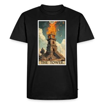 Tarot Cards Tarot Card The Tower The Tower - Men's Premium Organic T-Shirt - black - Front - Nico (187cm)