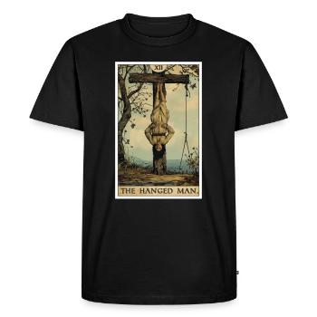 Cartes de tarot Carte de tarot Le Pendu - T-shirt Premium bio Homme - noir - Devant - Nico (187cm)