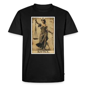 Cartes de tarot Carte de tarot Justice Justice - T-shirt Premium bio Homme - noir - Devant - Nico (187cm)