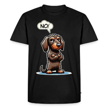 NEIN! Wiener Hund Frecher Dackel Lustiger Wursthund - Männer Premium Bio T-Shirt - Schwarz - Vorne - Nico (187cm)