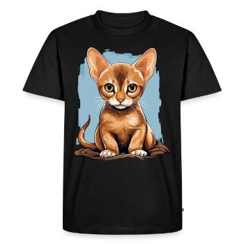 Abyssinian Cat Abessinierkatze - Men's Premium Organic T-Shirt - black - Front - Nico (187cm)