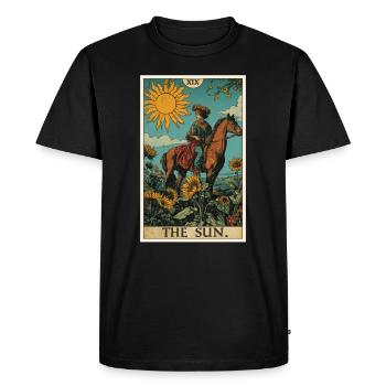 Cartes de tarot Carte de tarot Le Soleil Le Soleil - T-shirt Premium bio Homme - noir - Devant - Nico (187cm)