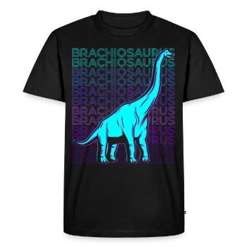Brachiosaure Dinosaure Rétro - T-shirt Premium bio Homme - noir - Devant - Nico (187cm)