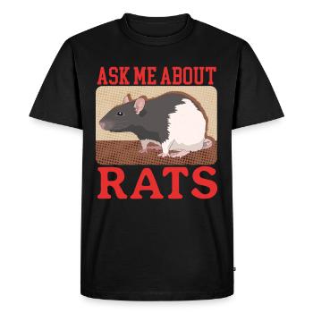 Rats, Rat Owner, Rat Lover Gift - Men's Premium Organic T-Shirt - black - Front - Nico (187cm)
