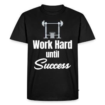 Working Hard To Succeed Fitness Enthusiasts - Men's Premium Organic T-Shirt - black - Front - Nico (187cm)