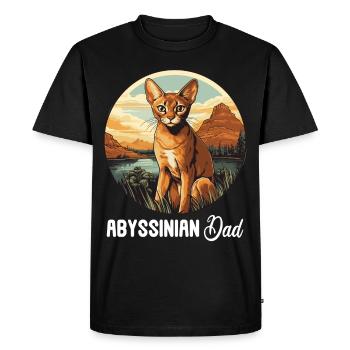 Abyssinian Cat Abessinierkatze - Men's Premium Organic T-Shirt - black - Front - Nico (187cm)