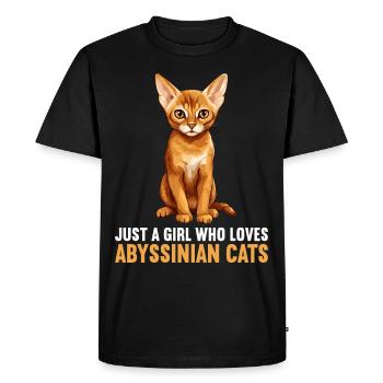Abyssinian Cat Abessinierkatze - Men's Premium Organic T-Shirt - black - Front - Nico (187cm)