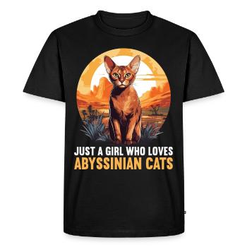 Abyssinian Cat Abessinierkatze - Men's Premium Organic T-Shirt - black - Front - Nico (187cm)