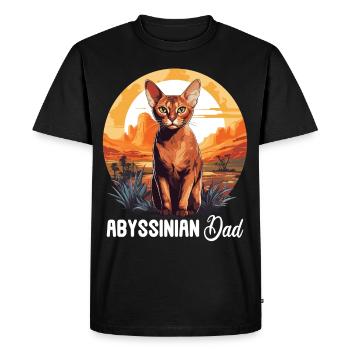 Abyssinian Cat Abessinierkatze - Men's Premium Organic T-Shirt - black - Front - Nico (187cm)
