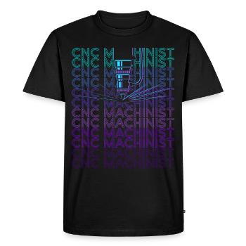 CNC Processor Machine Operator Retro - Men's Premium Organic T-Shirt - black - Front - Nico (187cm)
