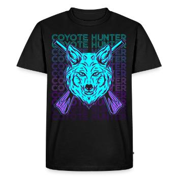 Coyote Hunting Coyote Hunter Retro - Men's Premium Organic T-Shirt - black - Front - Nico (187cm)